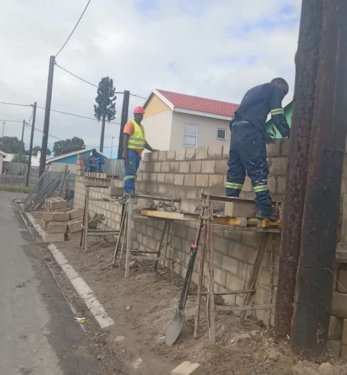 wall fencing construction in delft cape town image